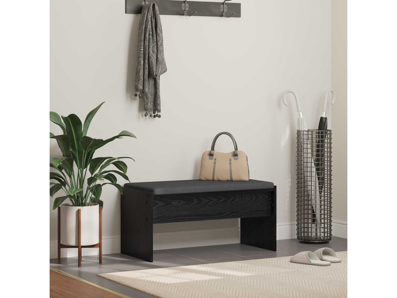  Banc d'entrée, banc interieur avec coussin chêne noir 83x38x40 cm  - Conforama B