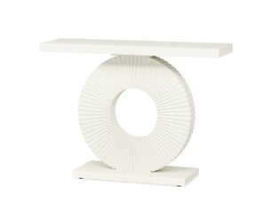 Table console d'entrée en mdf et métal blanc 100x30x79 cm