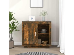 Buffet - bahut - meuble de rangement chêne fumé 80x40x75 cm