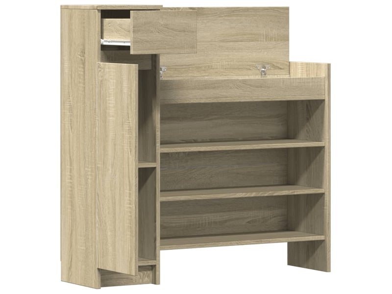  Meuble à chaussure, armoire à chaussures chêne sonoma bois d'ingénierie  - Conforama E