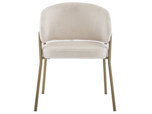 Chaises de salle à manger modernes x2 en velours blanc – pieds dorés, design élégant et contemporain