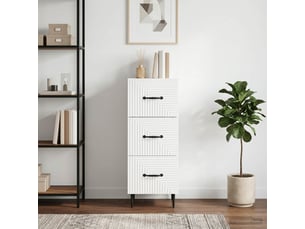 Armoire de rangement bureau, armoire à tiroirs blanc 33 x 34,5 x 89,5 cm bois d'ingénierie
