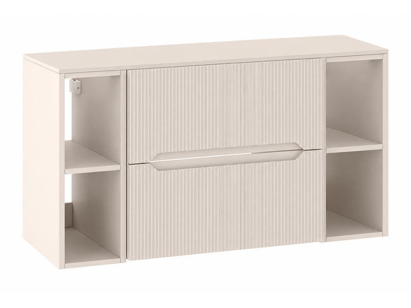  Meuble sous vasque suspendu avec 2 étagères et plan 2t novo l.100 cm cachemire mat  - Conforama A