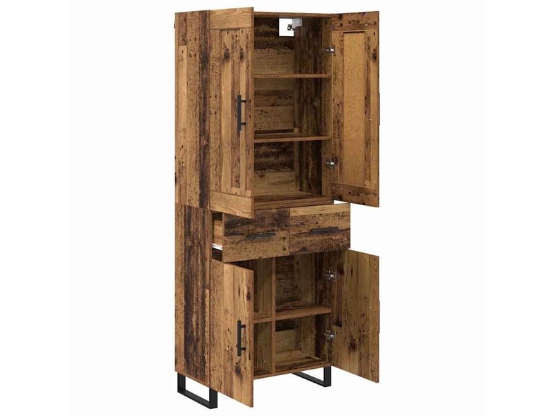  Haut armoire, armoire de rangement bois ancien 69,5x34x180 cm shl80443  - Conforama E