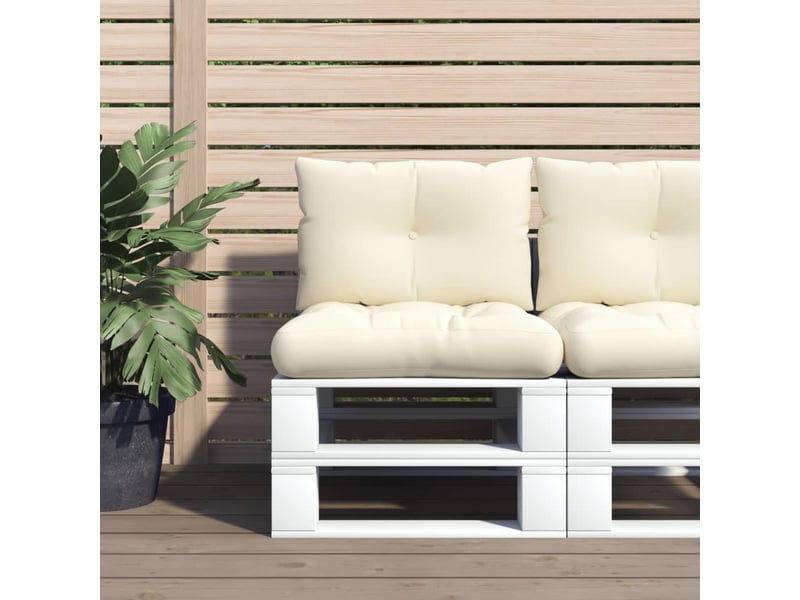  Lot de 2 coussins de palette, coussins de canapé crème tissu cf59521  - Conforama B