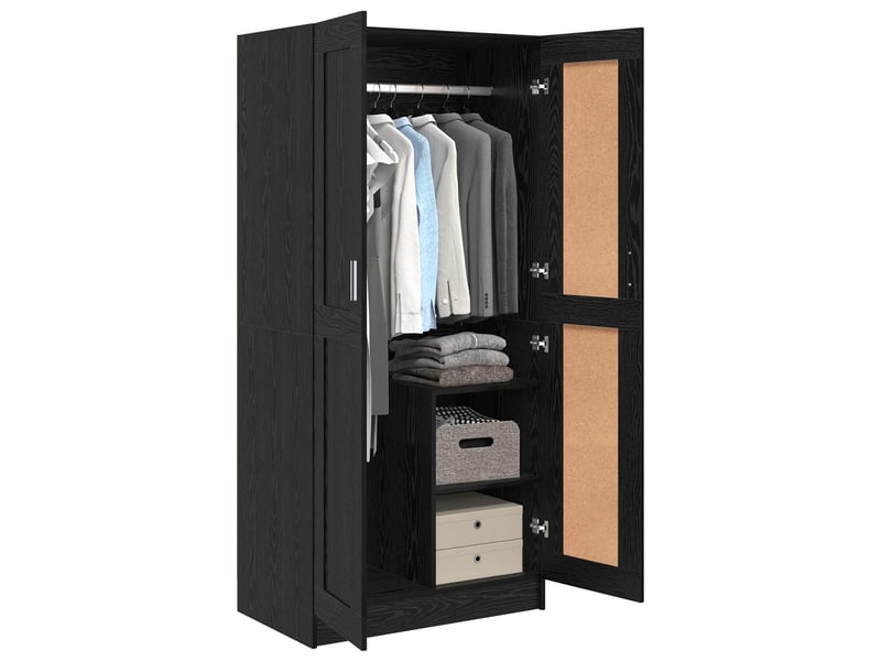  Armoire chambre, armoire de rangement chêne noir 82,5x51,5x180 cm bois d'ingénierie  - Conforama C