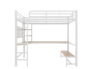 Lit mezzanine 90x200 cm <strong>ZOVIRA</strong>  <strong></strong> coloris blanc