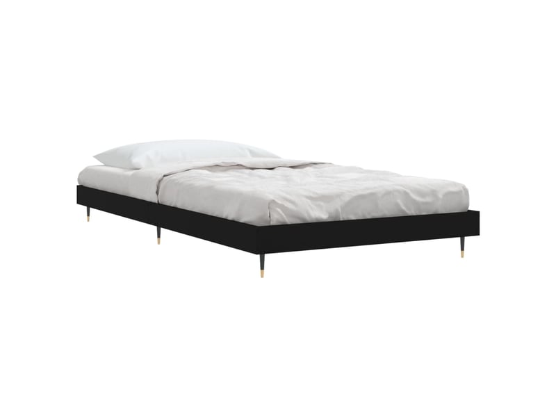  Lit simple- lit adulte -  cadre de lit sans matelas noir 90x200 cm bois d'ingénierie  - Conforama C