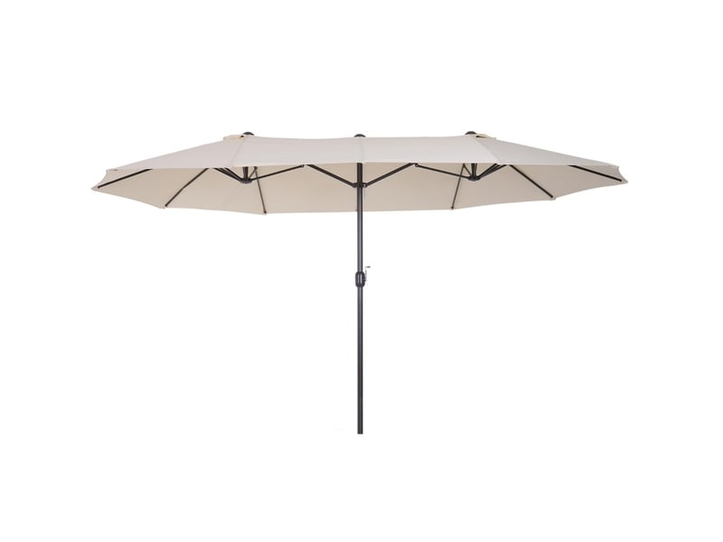  Parasol de jardin double ombrage grande taille 455 x 270 cm polyester beige ovale homvra  - Conforama A