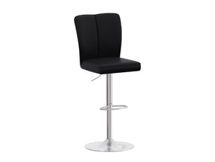 Lot de 2 tabourets de bar réglables 95,5‑117,5 cm, noir‑argent métal‑pu, pivotant