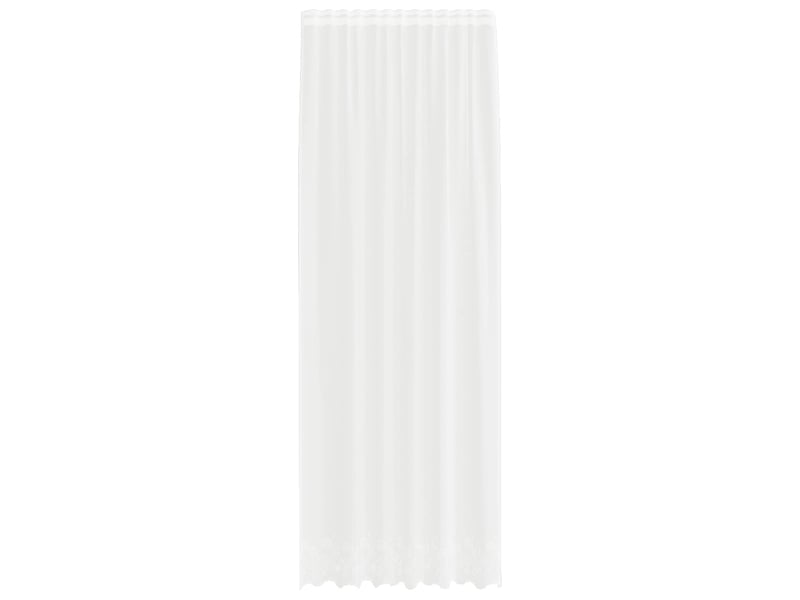 Rideau en dentelle, rideau ajouré, voilage blanc 260 x 150 cm polyester cf43763 - Conforama A