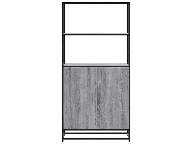  Buffet haut - bahut - meuble de rangement sonoma gris 68x35x139 cm bois d'ingénierie et métal  - Conforama D
