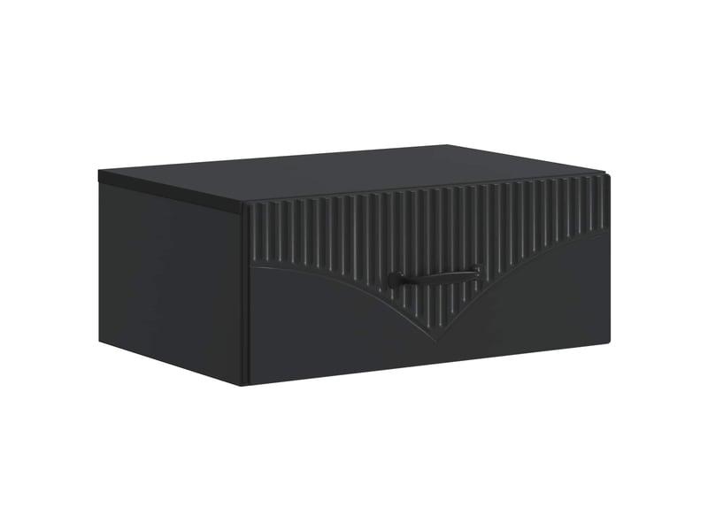  Table de chevet - cabinet de chevet - table de nuit mural avec tiroir noir 49 x 34,5 x 20 cm  - Conforama A
