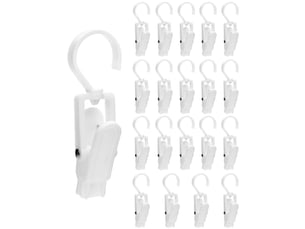 ® 20 cintres pinces antidérapants 10.5cm – crochet à linge portable pour pantalon, chaussures, serviette, chaussettes, blanc