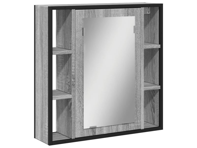  Armoire à miroir de salle de bain sonoma gris bois d’ingénierie shl4385  - Conforama A