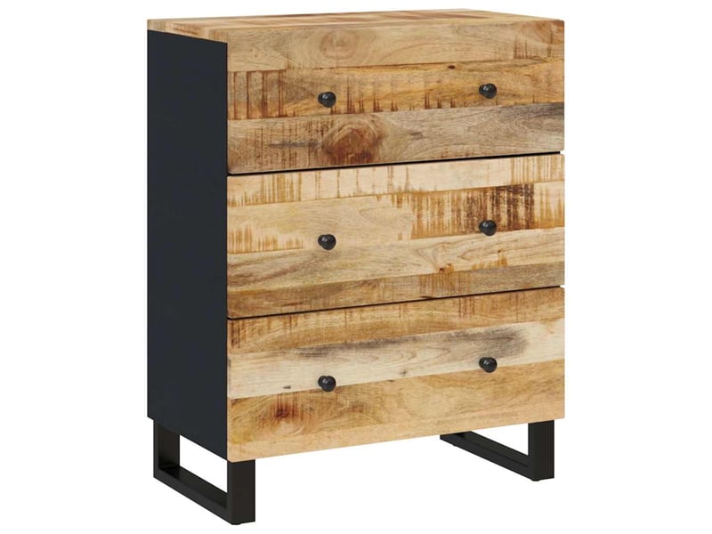  Buffets 2 pcs - bahut - meuble de rangement 60x33x75 cm bois de manguier brut  - Conforama E