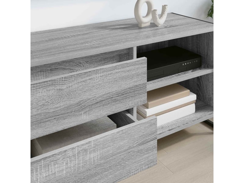 Meuble tv - banc tv - meuble de rangement 100 x 36 x 49,5 cm gris sonoma bois d'ingénierie  - Conforama D