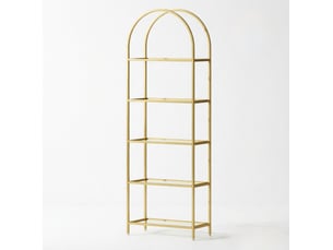Bibliotheque coloris doré 5 étagère(s) <strong>DESMIU</strong> <strong></strong> - 30 cm x 175 cm
