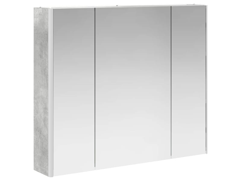 Armoire miroir de salle de bain, cabinet de salle de bain gris béton 83,5 x 15,5 x 70 cm cf65166 - Conforama E