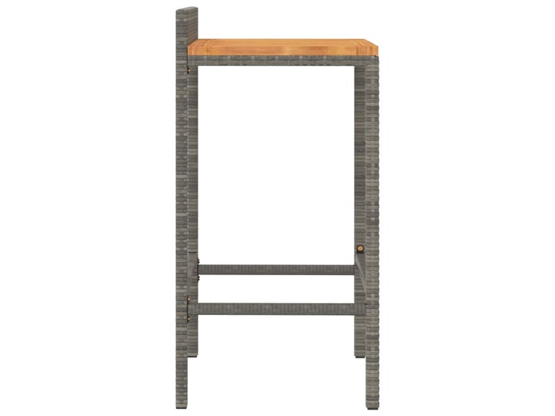  Lot de 4 tabouret de bar, chaise de bar gris résine tressée et bois d'acacia shl2146  - Conforama E
