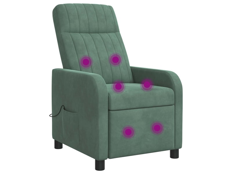  Vidaxl fauteuil de massage inclinable vert mer velours (v)  - Conforama A