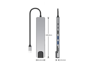 Station d'accueil 8 en 1 gigabit ethernet usb type-c pd100w