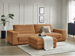 Canapé droit fixe BOBOCHIC SIERRA 4 places Tissu orange