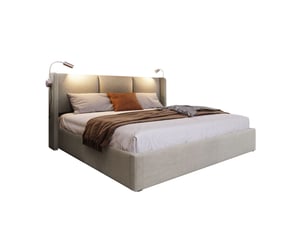 Lit coffre 160x200 cm <strong></strong>  <strong></strong> coloris beige