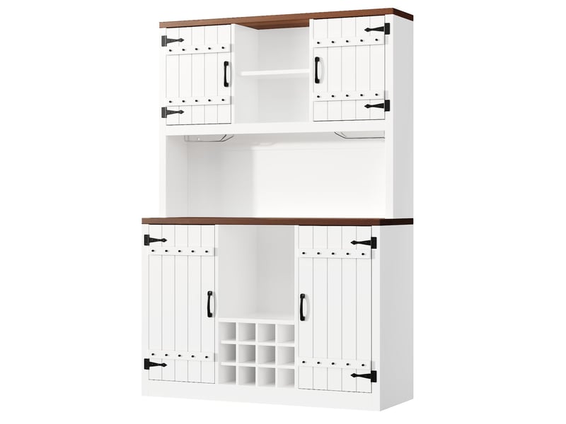  Meuble haut de cuisine avec led rgb et range-bouteilles blanc 120x40x180 cm  - Conforama B