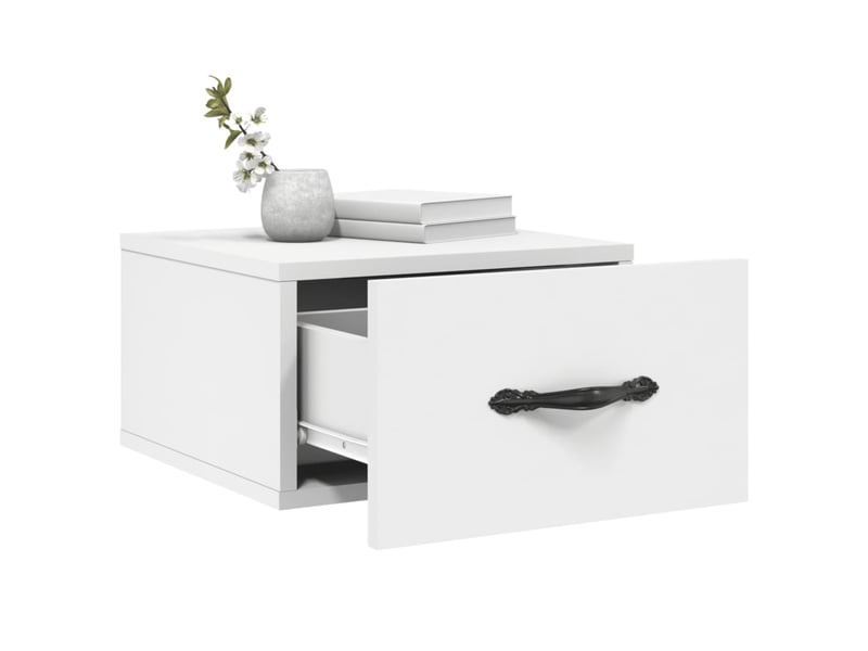  Table de chevet - cabinet de chevet - table de nuit murale blanc 35x35x20 cm  - Conforama C