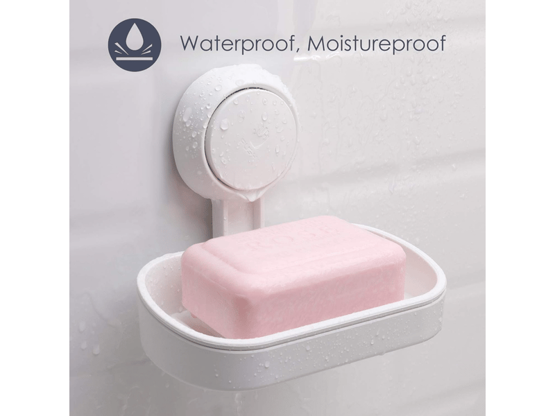  Porte-savon à ventouse, sans perçage et réutilisable. Supporte jusqu'à 5 kg de brique, étanche et facile à installer (blanc).  - Conforama C