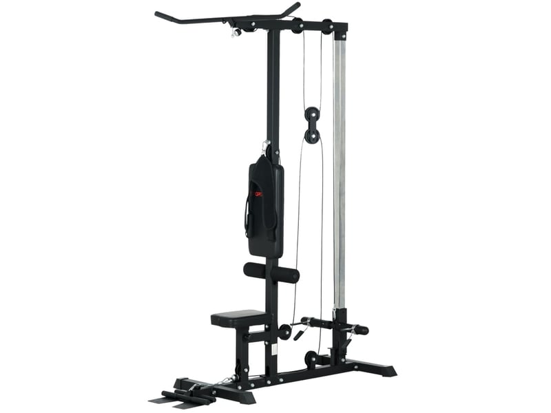  Station de musculation à poulie 140x108x197 cm résistance réglable métal noir  - Conforama A