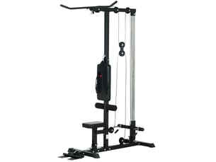 Station de musculation à poulie 140x108x197 cm résistance réglable métal noir