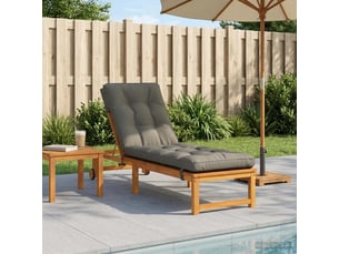 Coussin de transat, coussin pour bain de soleil vianen 100 % polyester gris 200 x 55 x 8 cm cf56306