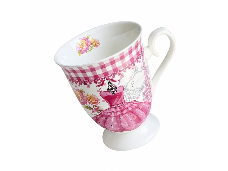 Tasse sur pied, motif jupe, rose, 300 ml  - Conforama A