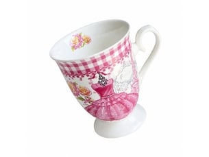 Tasse sur pied, motif jupe, rose, 300 ml
