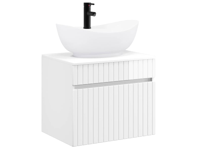 Ensemble de mobilier de salle de bain blanc brillant cf64590 - Conforama A