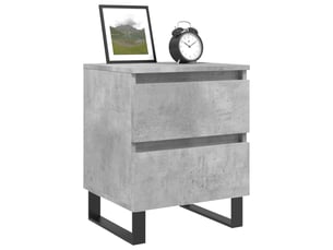 Lot de 2 tables de chevet - cabinet de chevet - table de nuit gris béton 40x35x50 cm bois d’ingénierie