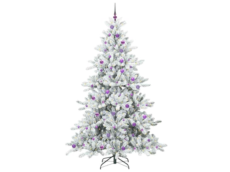  Sapin de noël, arbre de noël artificiel à branches articulées blanc 240 cm cf61070  - Conforama C