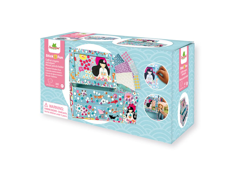 Coffret a crayon a customiser en mosaïque - stick n fun SYCRE7079 - Conforama A