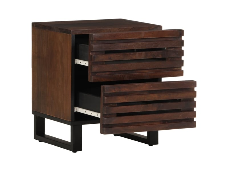  Lot de 2 tables de chevet - cabinet de chevet - table de nuit 40x34x46 cm bois de manguier massif  - Conforama B
