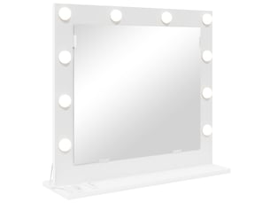 Miroir rectangulaire à fixer coloris blanc <strong></strong> <strong></strong> - 60 cm x 55 cm