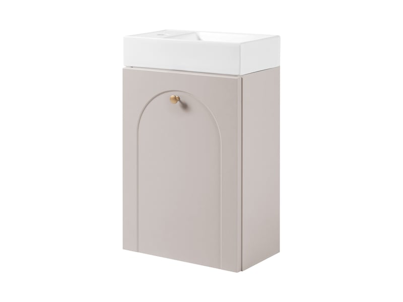  Ensemble lave-mains suspendu aura avec lavabo fika 40 cm cachemire mat g  - Conforama D