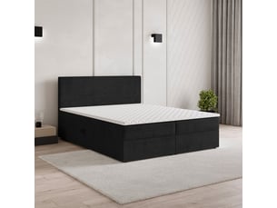 Lit avec rangement 140x200 cm <strong>MASSENO</strong>  <strong></strong> coloris noir