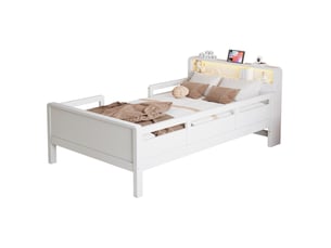 Lit simple 90x200 cm <strong>MODENVIE</strong>  <strong></strong> coloris blanc