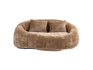 Fauteuil bean bag 150x95x63 cm en chenille coloris café