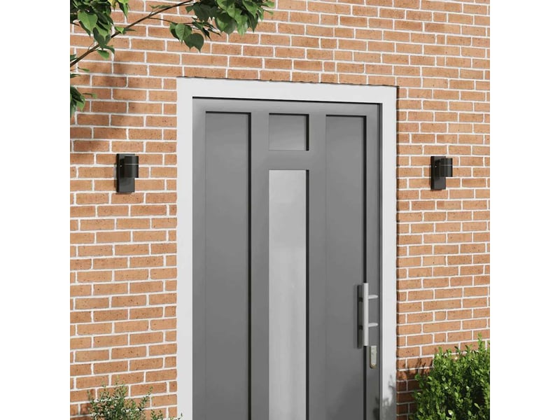  2 pièces applique murale extérieure noir 6,5x10,5x16 cm shl5912  - Conforama B
