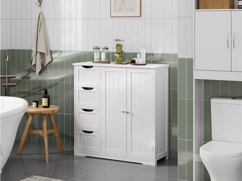 Yaheetech Meuble/Commode de Salle de Bain en Bois, 55,5 x 29,5 x 86,5 Yaheetech Meuble/Commode de Salle de Bain en Bois, 55,5 x 29,5 x 86,5
