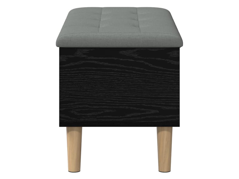  Banc chambre, banc de rangement avec coussin chêne noir 82x42x46 cm  - Conforama E