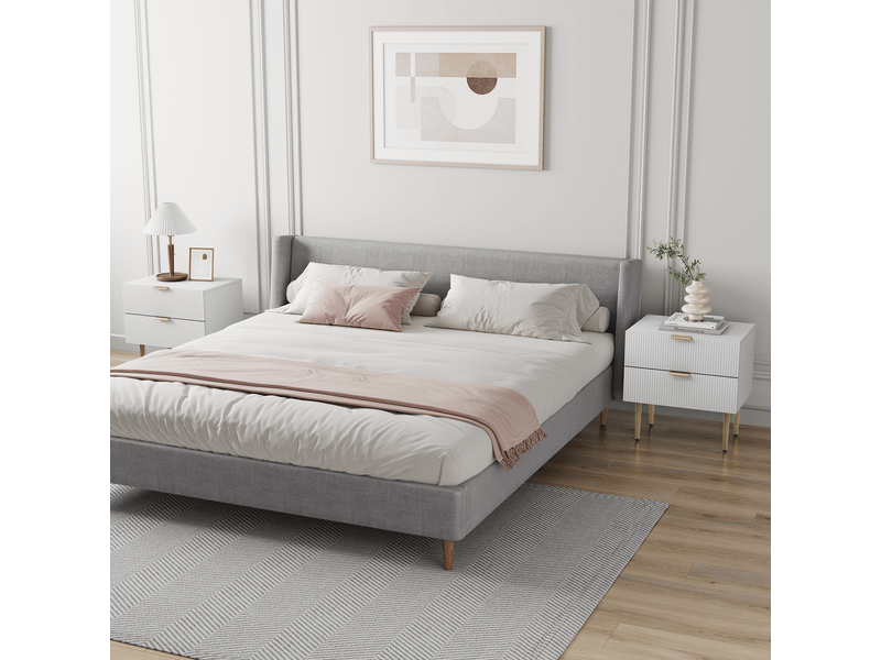  Table de chevet tcqpz moderne blanche à 2 tiroirs 53 x 41,5 x 52,5 cm mdf et panneaux de particules  - Conforama D